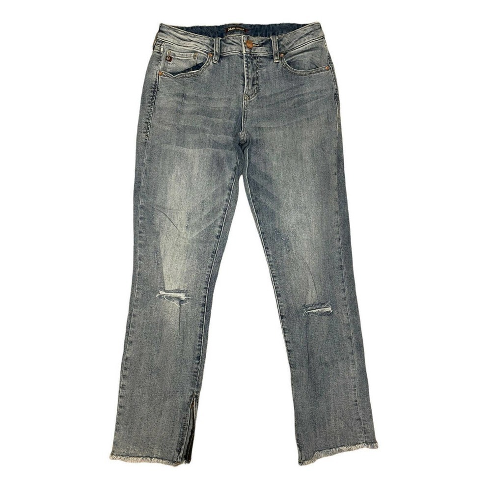 DEAR JOHN Ripped Distressed Straight Leg Ankle Zipper Jeans Womenβs Size 27